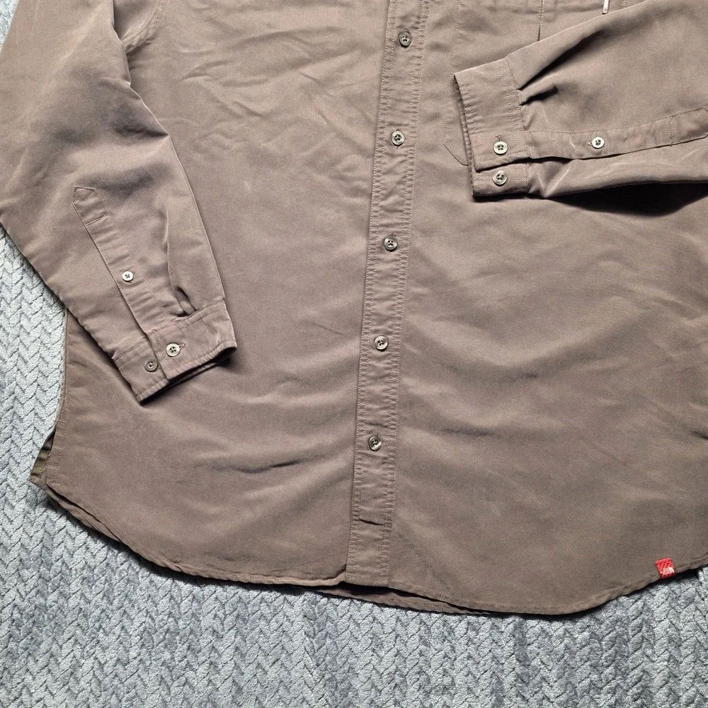 THE NORTH FACE Men's XL Brown ACCX Roll Tab Button‎ Down Shirt Long Sleeve Shirt